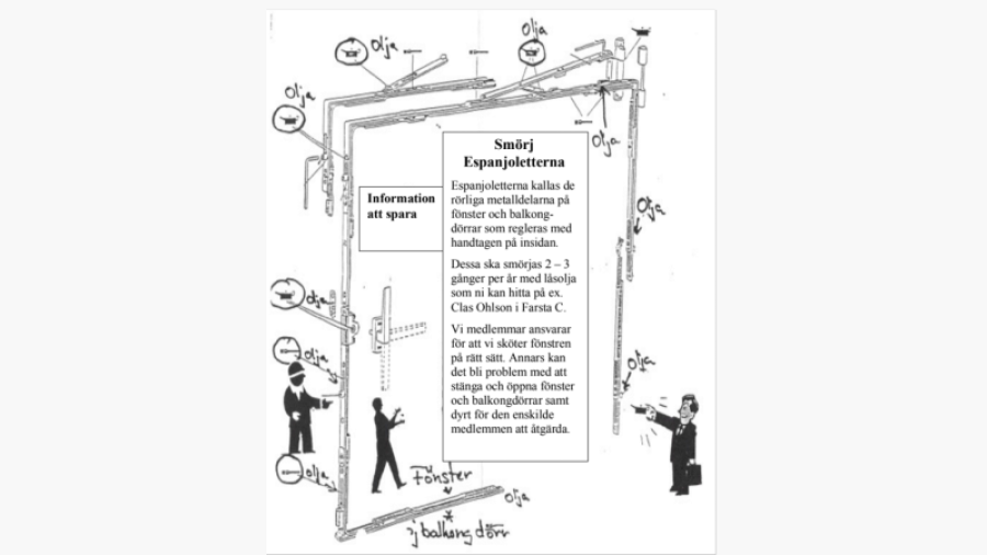 Informationsblad om smörjning av espanjoletter
